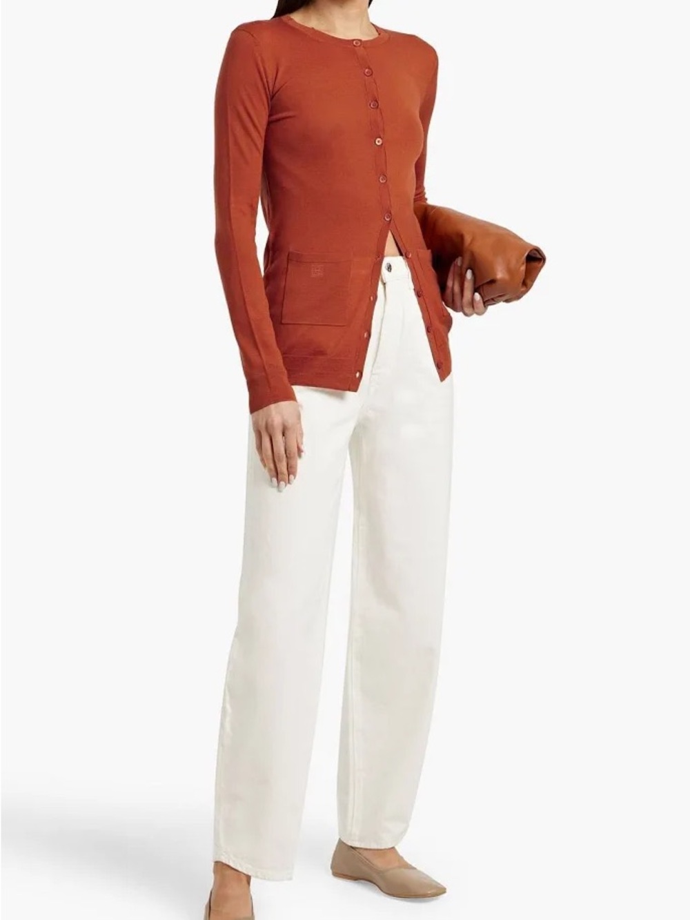 Totême White 26x32 Wide-Leg Jeans minimal chic Japanese raw